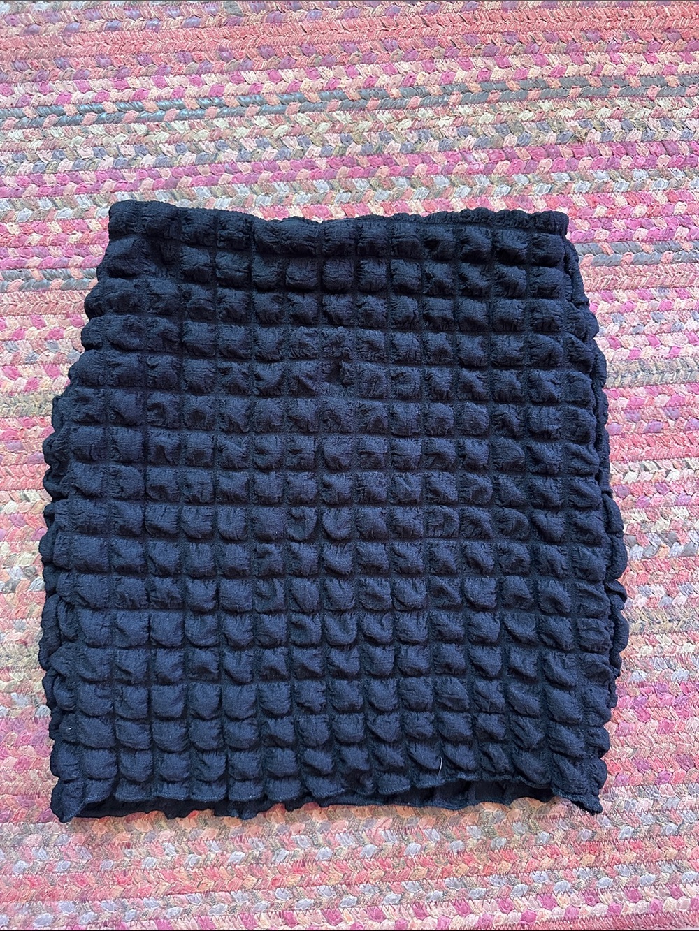 BLANC Black BUBBLE Textured Mini Skirt